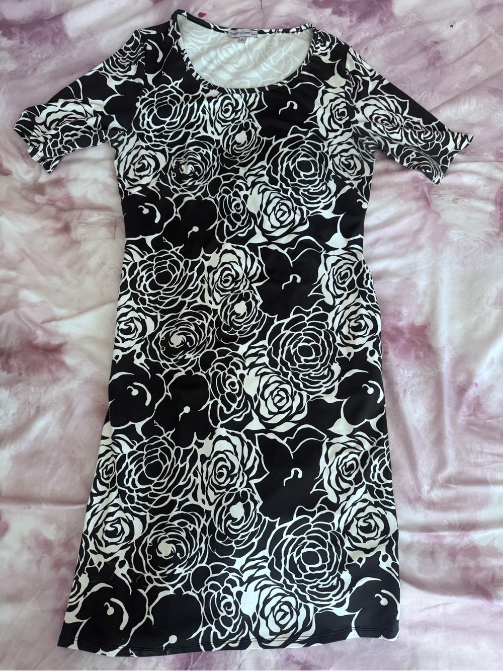 Black & White Floral Sheath Dress